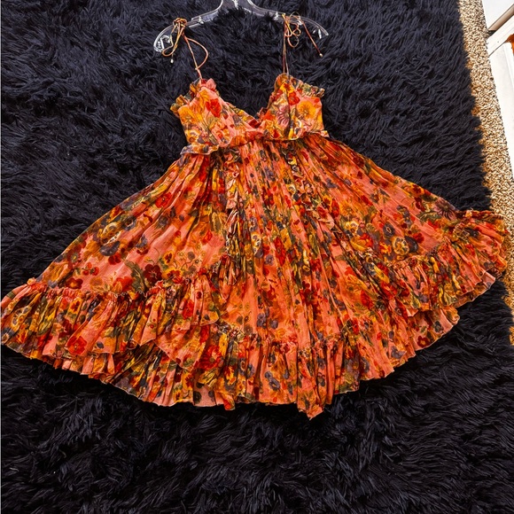 Zimmermann Dresses & Skirts - ZIMMERMANN Lovelorn Sleeveless Ruffle Mini Dress In Pink Floral. Size 0/XS